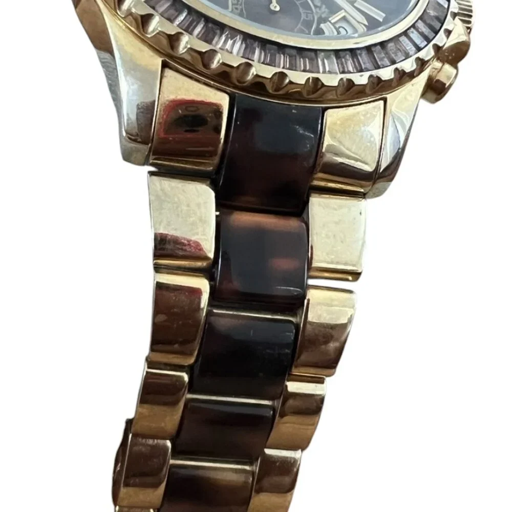 MICHAEL KORS Pre-loved Tortoise Glitz and Glamour Chronograph Watch